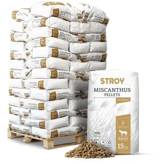 STROY Miscanthus Pellets Einstreu 15kg x 65 Sack 975kg Palette - 975 kg