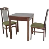 HOFMANN LIVING AND MORE Essgruppe »3tlg. Tischgruppe«, (Spar-Set, 3 tlg., 3tlg. Tischgruppe), Stühle montiert, grün