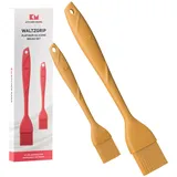 Kitchen Mama WALTZGRIP Koch- und Backpinsel Platinsilikon, 2er-Set, Gelb