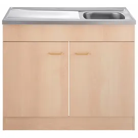 kochstation Spülenschrank KS-Elster 100 x 50 x 85 cm Braun