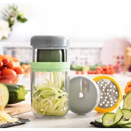 InnovaGoods 3-in-1 Gemüsespiralschneider und Reibe 1-tlg. Weiß