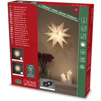 Konstsmide 3D Papierstern inkl. Anschlusskabel mit an/aus Schalter und