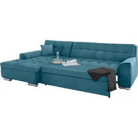 DOMO collection Ecksofa Aversa Mikrofaser L-Form 3-Sitzer Türkis