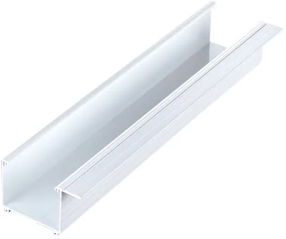 Kastenrinne 90 mm aus Aluminium – weiß (RAL 9016) 5100 mm