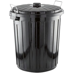 WAS Abfallbehälter mit Verschlussklammern 73 Liter schwarz, 48x48 cm