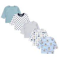 TupTam Baby Jungen Langarmshirt Gestreift 5er Set, Farbe: Mehrfarbig