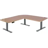 MCW Eckschreibtisch D40 hellbraun / anthrazit-grau