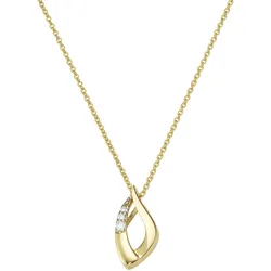 Kette mit Anhänger LUIGI MERANO "Anhänger mit Brillanten, Gold 585", gold (goldfarbig, silberfarbig, bicolor), Halsketten, Damen, 45cm, Gelbgold 585
