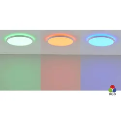 LED- Panel weiß rund, mit Hintergrundbeleuchtung , weiß , Maße (cm): H: 2,8  Ø: 29.3