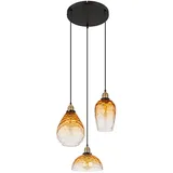 GLOBO LED Hängeleuchte 3-flg. 46 cm Metall amber klar