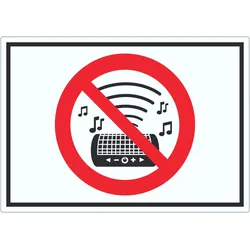 HB-Druck Aufkleber Laute Musik verboten Symbol A0 (841x1189mm)