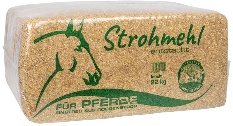 Strohmehl - Einstreu aus Roggenstroh, Tier-Einstreu, entstaubt, 22kg