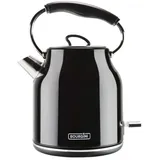 Bourgini Nostalgic Water Kettle Deluxe - Retro Wasserkocher - 1.7L Fassungsvermögen - Schwarz