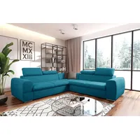 99rooms Premiera Ecksofa Rechts Velours Türkis