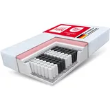 Fdm Matratze 100x200 cm Härtegrad H2 H3 Höhe 27 cm Taschenfederkernmatratze Visco-Schaum Polyurethan-Schaum 7 Komfortzonen mit Hypoallergenem Waschbarem Premium-Bezug Oeko-Tex Memory Duo