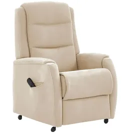 Hukla Fernsehsessel Max Mikrofaser 72 x 109 x 82 cm Creme elektrisch mit Rollen