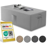 ELONEO Husse für Klappmatratze 160x195x15 cm, mit Seitentaschen, waschbar, Schonbezug für Gästematratze, Macht die Faltmatratze zum modernen Sitzhocker, grau