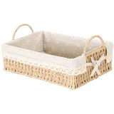 Luxshiny Handgeflochtener Rattan Aufbewahrungskorb Geflochtenes Umweltfreundliches Material Dekokorb Für Zuhause Balkon Tischdeko Blumenpräsentation