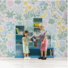 Lundby Puppenhaus-Möbel Bücherregal blau