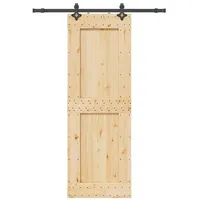 vidaXL Schiebetür mit Beschlag 80x210 cm Massivholz Kiefer