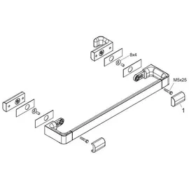 Hansgrohe Duschtürgriff Axor universal 444mm, Edelstahl-Optik
