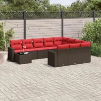 vidaXL Gartensofa-Set 11-tlg. braun