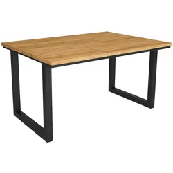 SKRAUT HOME Esstisch, 6 Plätze, 140x90x75cm, Robust und stabil dank seiner Zarge und massiven Beinen, Farbe Eiche, Industriestil - T140NatUNE