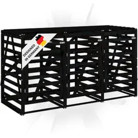 deluke Mülltonnenbox BOUMI 240 x 91,5 x 128,5 cm schwarz