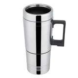 12V/24V 300ml Auto Heizung Tasse Auto Erhitzt Becher Edelstahl Elektrische Kaffee Becher Reise Tragbare Elektrische Tee Kaffee Wasserkocher (24V)