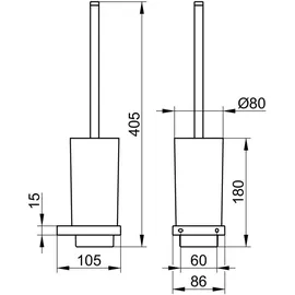Keuco WC-Bürstengarnitur Edition 11 Edelstahl-finish (11164069000)