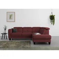 sit&more Ecksofa SIT & MORE "Belluci L-Form", lila (chianti), B:249cm H:85cm T:195cm, Sofas, Ecksofa, inklusive Federkern, wahlweise mit Bettfunktion und Bettkasten
