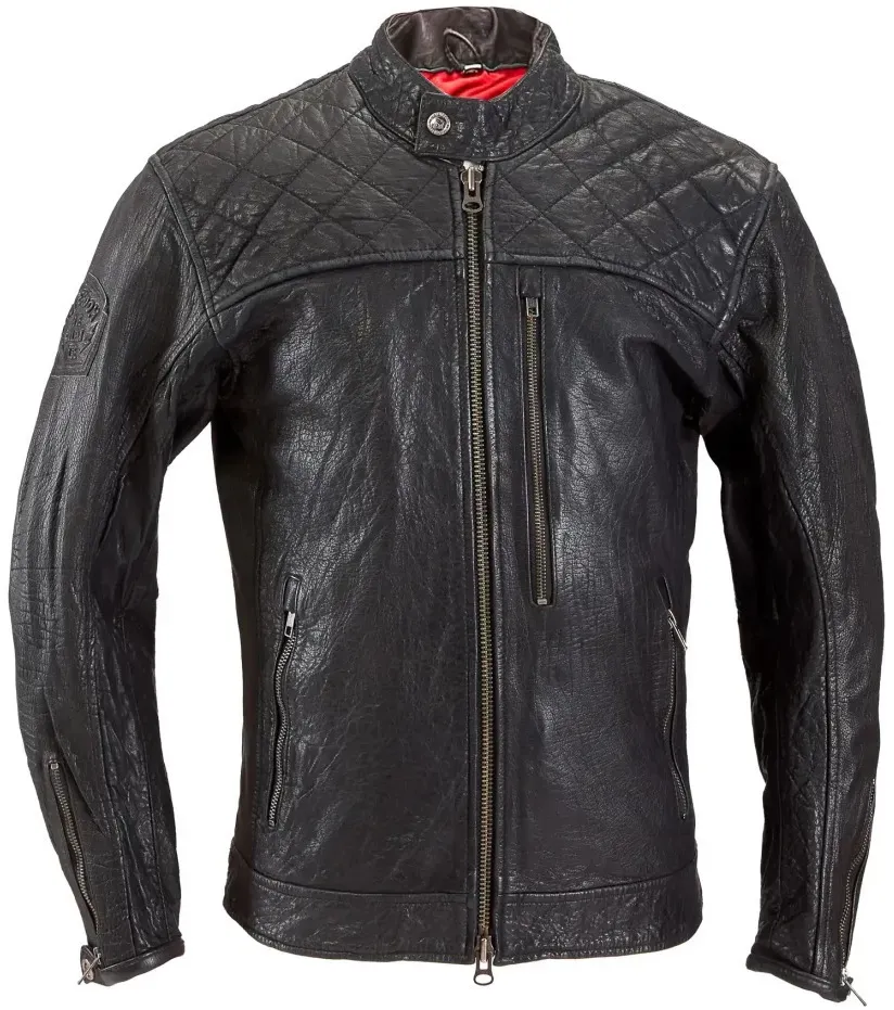 HolyFreedom Burn Out Black Motorrad Lederjacke, schwarz, Größe M für Männer