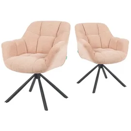 dubi möbel Drehstuhl Textil rosa 2er Set