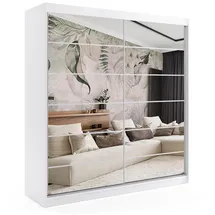 altdecor Schiebetürenschrank Flora 200 x 216 x 61 cm Weiß