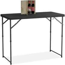 Relaxdays Campingtisch klappbar höhenverstellbar Schwarz