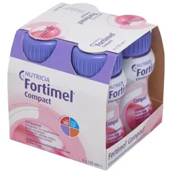 Fortimel Compact 2.4  Trinknahrung Erdbeere 4X125 ml Flüssigkeit