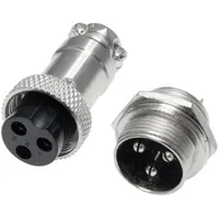 Pollin 453552 Rundsteckverbinder Buchse, Einbau, Stecker Gesamtpolzahl: 3 1
