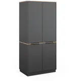 Vicco Kleiderschrank Betti 82 x 179 cm, Anthrazit Sonoma, 4-türig, Schlafzimmer