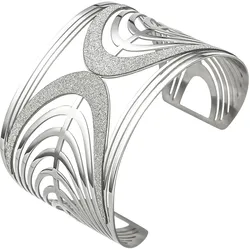 Armspange JOBO, silber (edelstahlfarben), Armbänder, Damen, Edelstahl, Armspange, breit Edelstahl