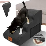 ZNM Hundetreppe für kleine Hunde, Haustiertreppe,wasserdicht Hundetreppe 40 cm Hoch, waschbarer Bezug mit Reißverschluss,rutschfeste Hunderampe aus Schwamm, Tragbar Katzentreppe