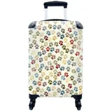 MuchoWow Handgepäckkoffer Muster - Hund - Pfoten - Jungen - Mädchen - Kinder - Kind, 4 Rollen, Reisetasche mit rollen, Handgepäck für Ferien, Trolley, Reisekoffer bunt