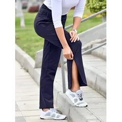 Sporthose CATAMARAN, Damen, Gr. 20/21, Kurzgrößen, blau (marine), 95% Baumwolle, 5% Elasthan, unifarben, lang, Hosen