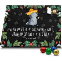 Mr. & Mrs. Panda Schoko Adventskalender Axolotl Tequila - Schwarz - Geschenk, Molch, Amphibie, Schwanzlurch, Sombrero, Urlaub, Schokoladen Adventsk... - Schwarz