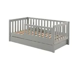 58 aufm Kessel Kinderbett Karie 70 x 140 cm Kiefer massiv grau