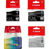 Canon Original CLI-526 + PGI-525 Druckerpatronen 6erMultipack - BK/C/M/Y/GY/BK 5x9ml / 1x19ml