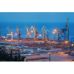Fototapete PAPERMOON "Hafen bei Nacht", bunt, B:4,00m L:2,60m, Vlies, Tapeten