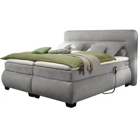ed exciting design Boxspringbett ED EXCITING DESIGN "Evolution", grau (grau uran 02 schlamm), B:210cm L:220cm, Komplettbetten, Boxspringbett, inkl. Motor und Topper