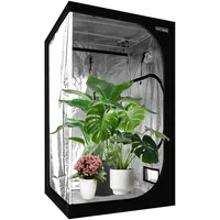 SunStream Hydrokultur-Zelt, 60 x 60 x 120 cm, für Indoor-Setzlingpflanzen, wasserfest, lichtdicht, 600D Oxford Mylar Wachstumszelte