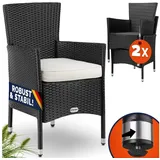 CASARIA Polyrattan Gartenstuhl 59 x 59 x 88 cm schwarz/weiß 2 St.