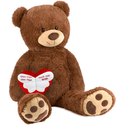 BRUBAKER Kuscheltier XXL Teddybär 100 cm mit Engelsflügel Herz (1-St), großer Teddybär, Stofftier Plüschtier Teddy Bär braun